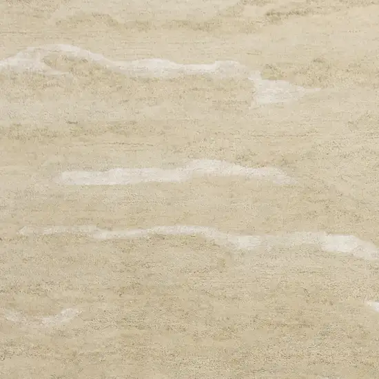 Tan and Ivory Wool Abstract Hand Tufted Area Rug Photo 5