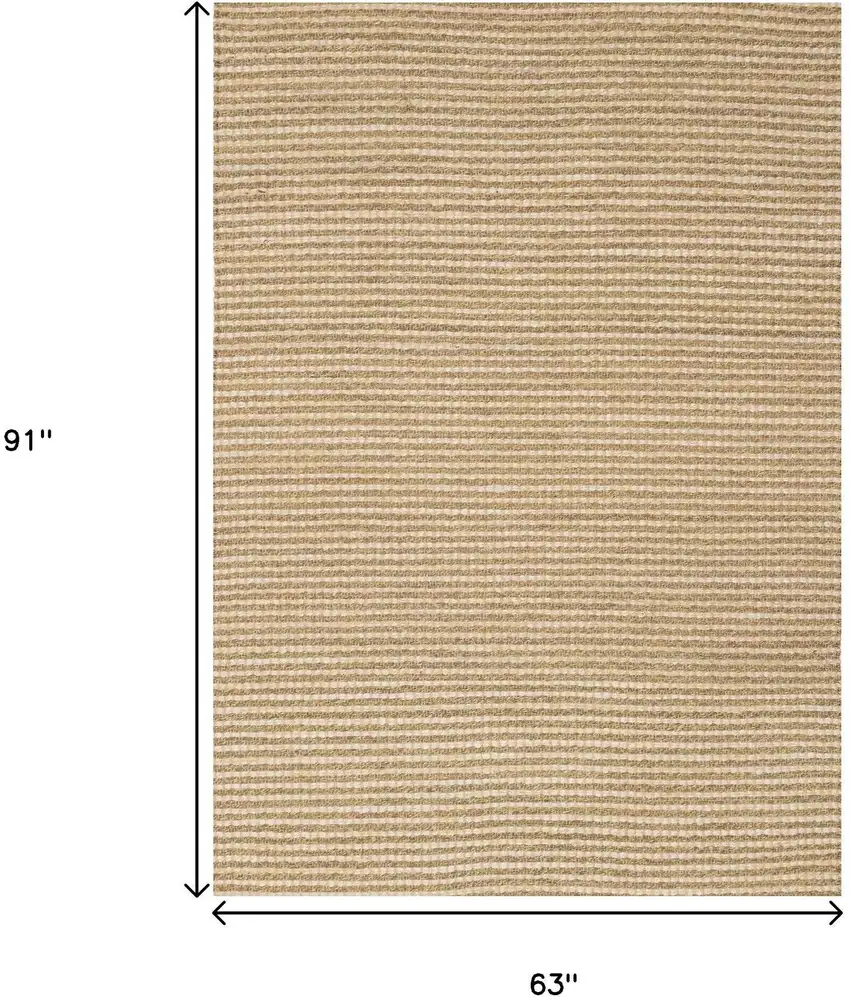 Beige Hand Woven Area Rug Photo 3