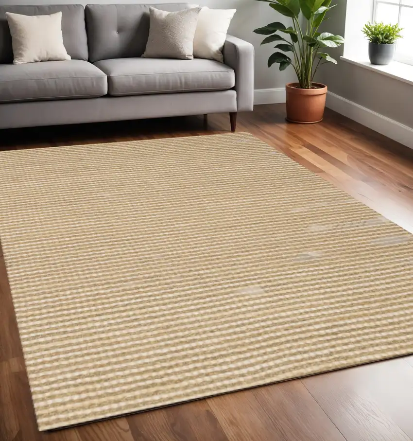 Beige Hand Woven Area Rug Photo 1