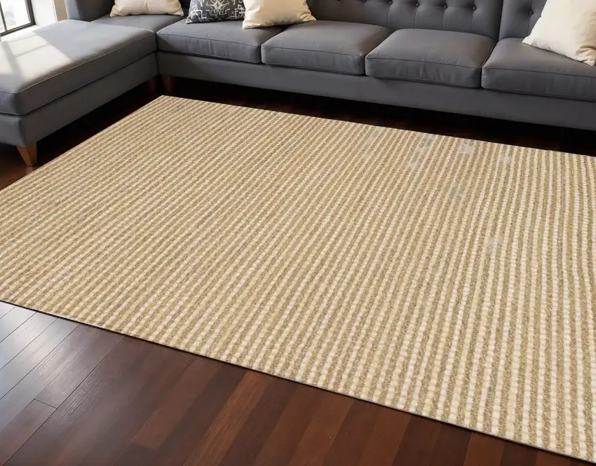 Beige Hand Woven Area Rug Photo 1