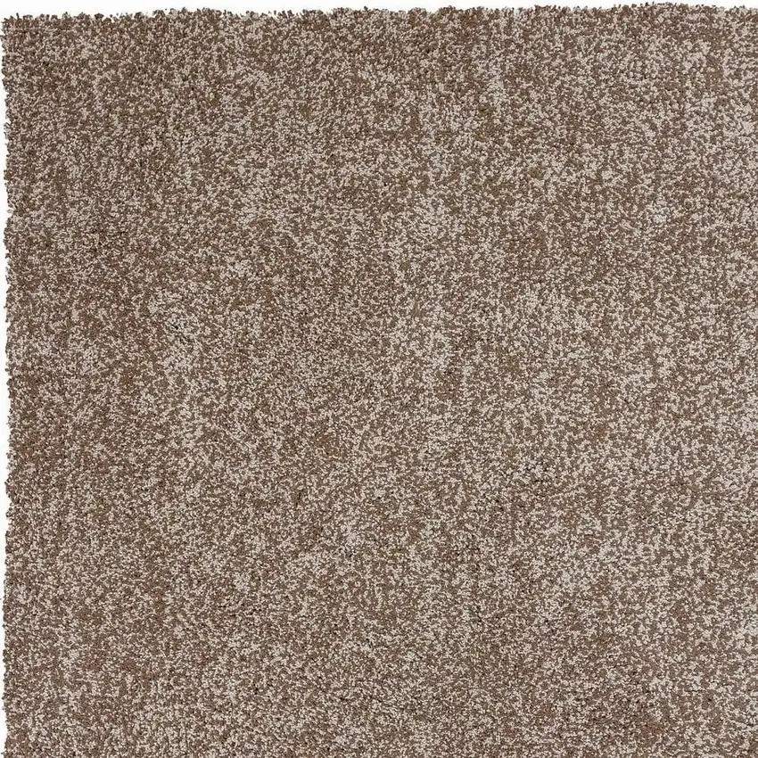 Beige And Brown Abstract Shag Hand Woven Area Rug Photo 5