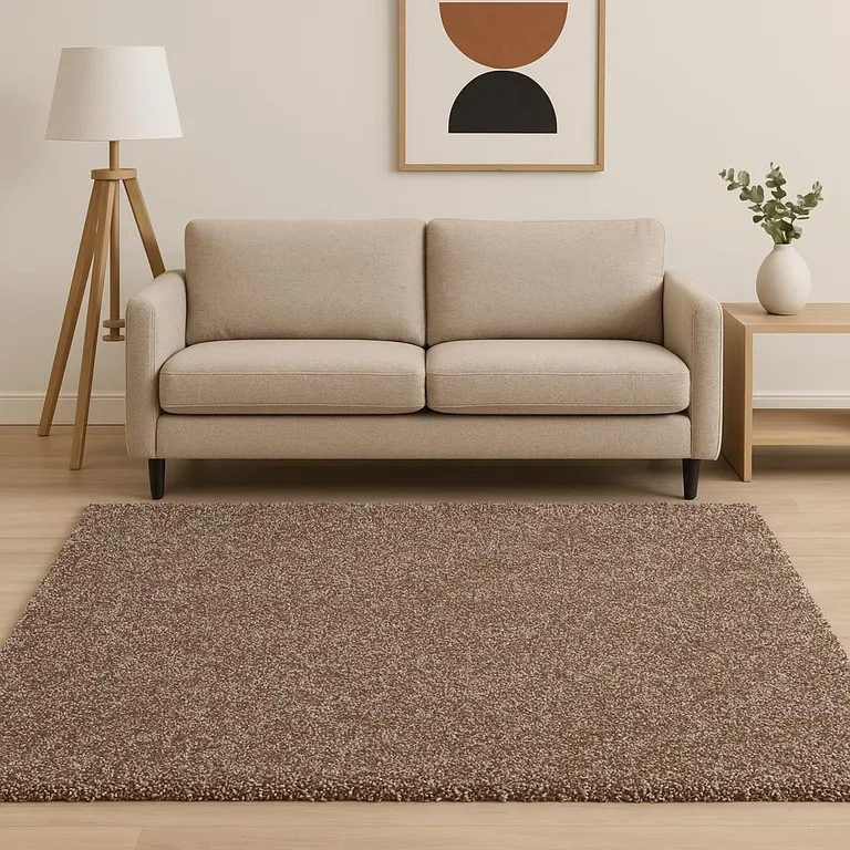 Beige Heather Indoor Shag Rug Photo 5