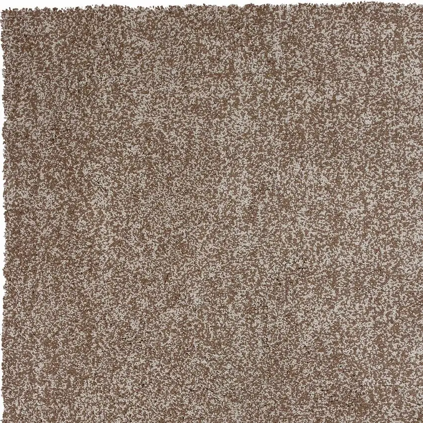 Beige And Brown Abstract Shag Hand Woven Area Rug Photo 6