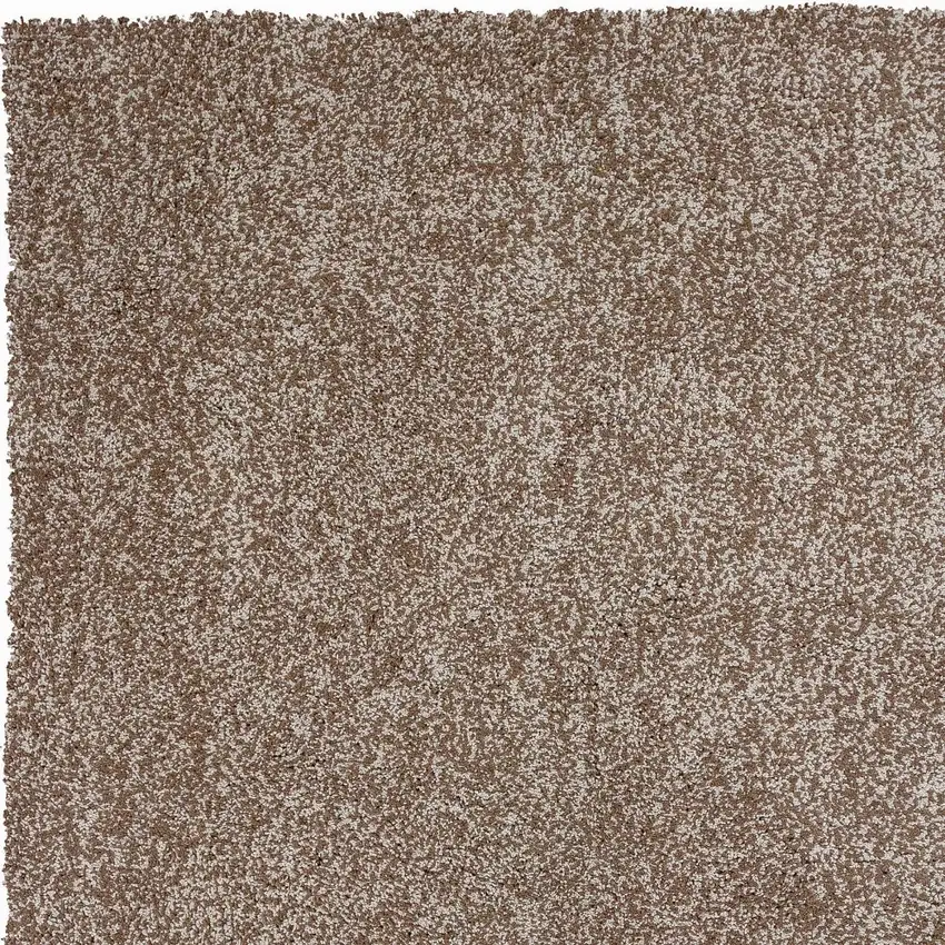 Beige and Brown Abstract Shag Hand Woven Area Rug Photo 5