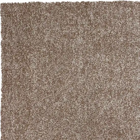 Beige and Brown Abstract Shag Hand Woven Area Rug Photo 5