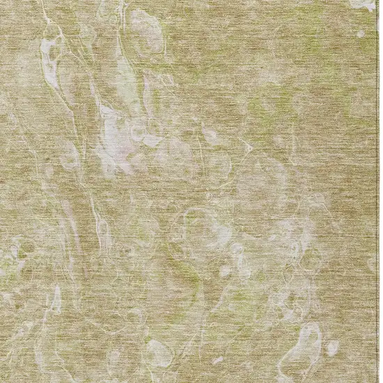 Beige Ivory And Artichoke Green Abstract Washable Indoor Outdoor Area Rug Photo 6
