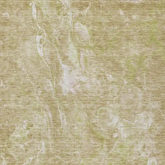 Beige Ivory And Artichoke Green Abstract Washable Indoor Outdoor Area Rug Photo 6