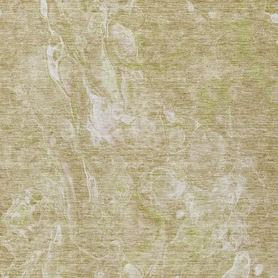 Beige Ivory And Artichoke Green Abstract Washable Indoor Outdoor Area Rug Photo 6