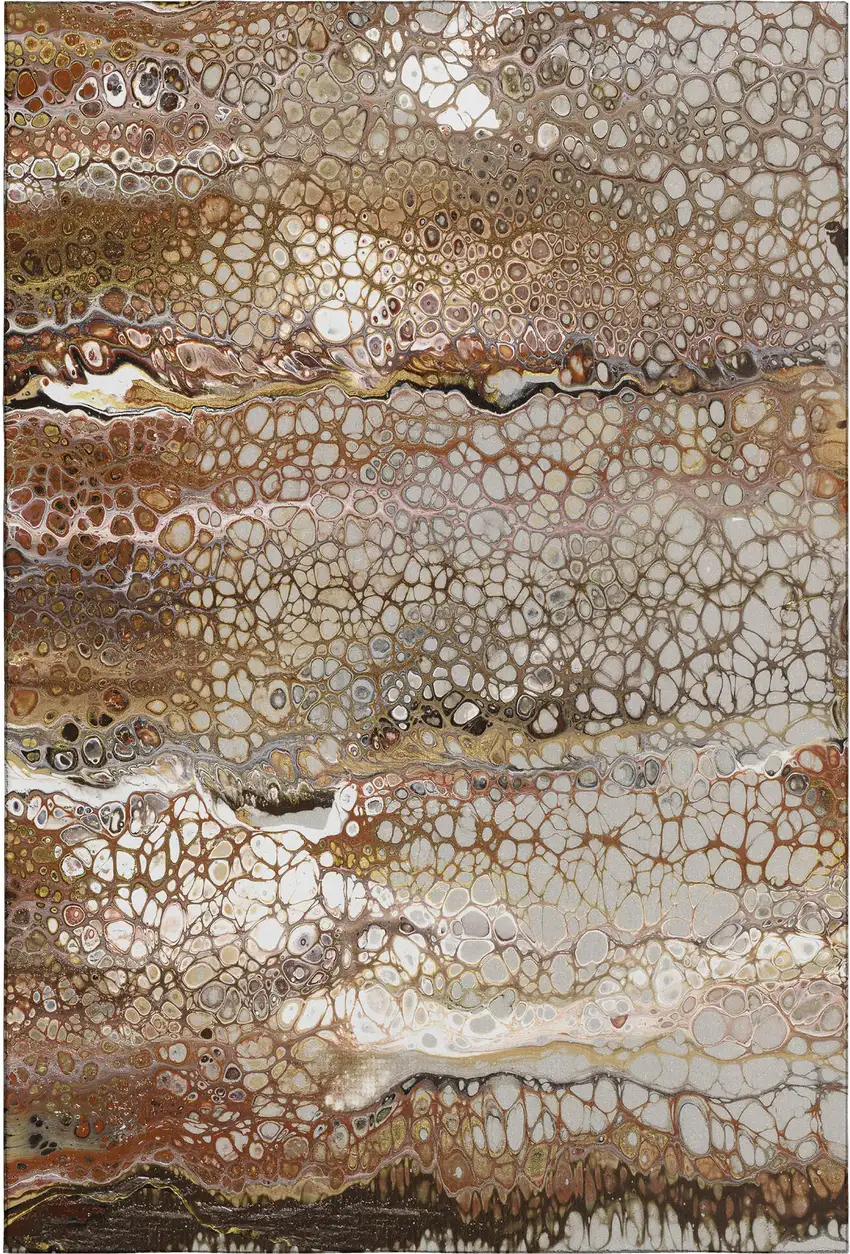 Beige Ivory And Black Abstract Washable Indoor Outdoor Area Rug Photo 2