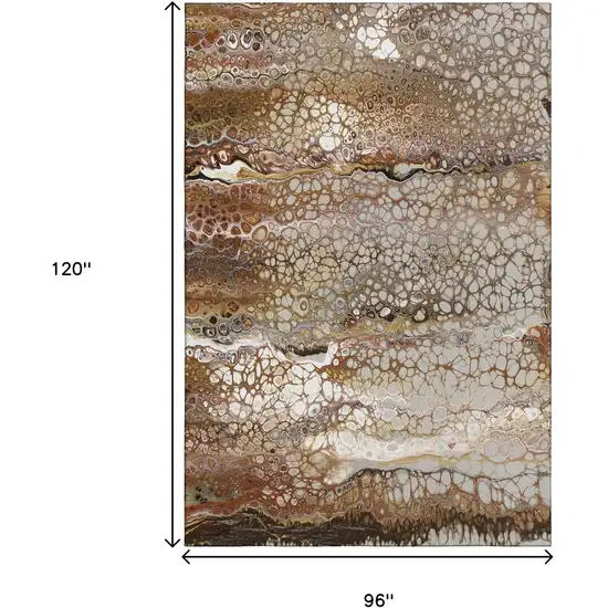 Beige Ivory And Black Abstract Washable Indoor Outdoor Area Rug Photo 3