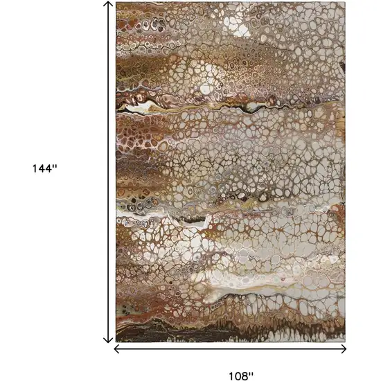 Beige Ivory And Black Abstract Washable Indoor Outdoor Area Rug Photo 3