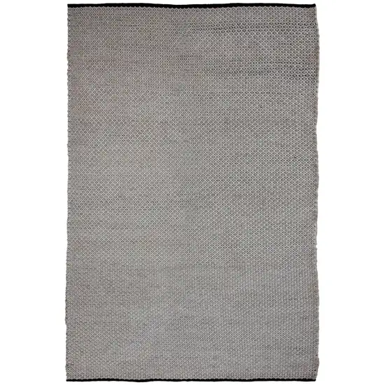 Beige Ivory And Black Geometric Hand Woven Area Rug With UV Protection Photo 2