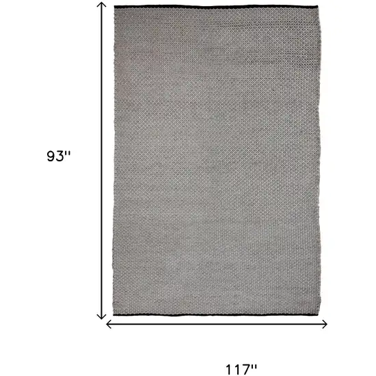 Beige Ivory And Black Geometric Hand Woven Area Rug With UV Protection Photo 8