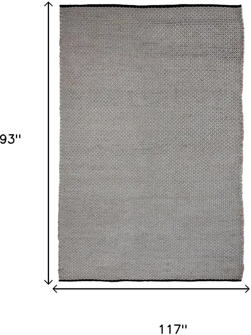 Beige Ivory And Black Geometric Hand Woven Area Rug With UV Protection Photo 8