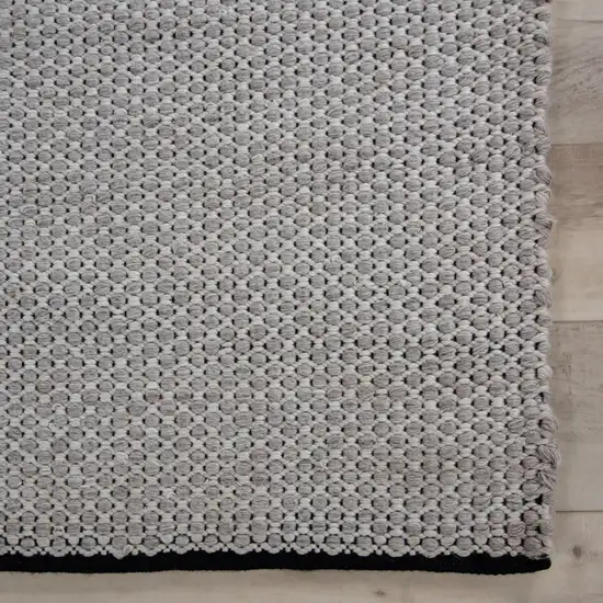 Beige Ivory And Black Geometric Hand Woven Area Rug With UV Protection Photo 3