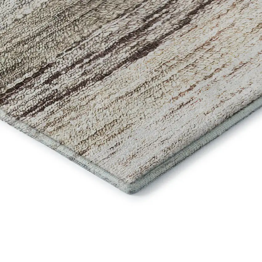 Beige Ivory And Blue Ombre Washable Area Rug With UV Protection Photo 8