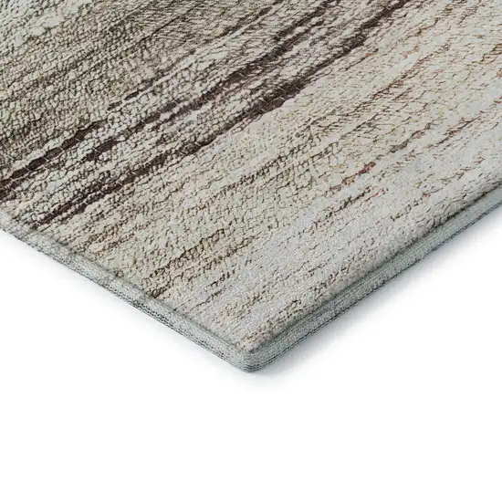 Beige Ivory And Blue Ombre Washable Area Rug With UV Protection Photo 8