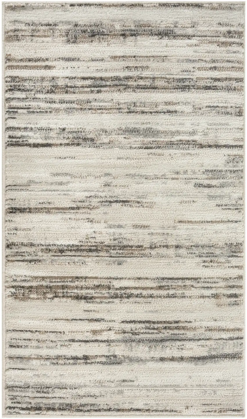 Beige Ivory And Brown Abstract Distressed Area Rug Photo 7