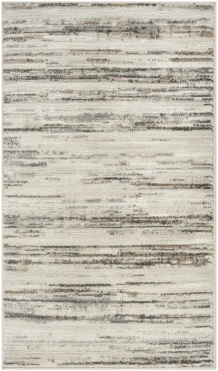 Beige Ivory And Brown Abstract Distressed Area Rug Photo 6