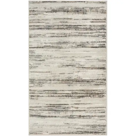 Beige Ivory And Brown Abstract Distressed Area Rug Photo 6