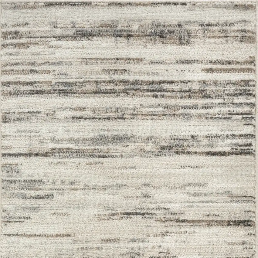Beige Ivory And Brown Abstract Distressed Area Rug Photo 8