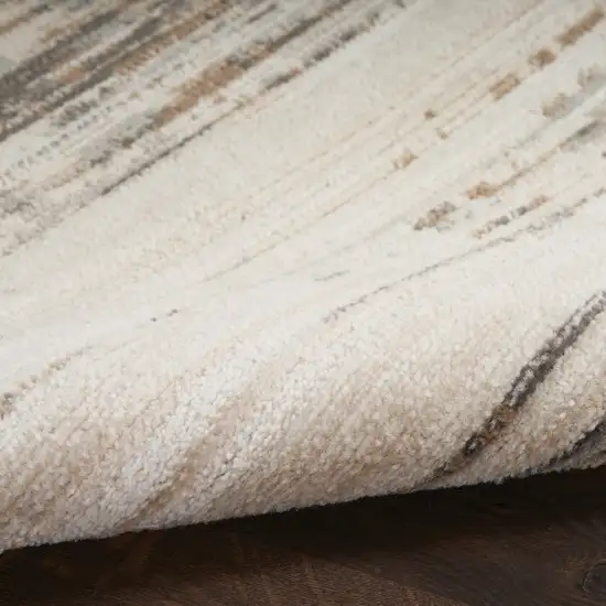 Beige Ivory And Brown Abstract Distressed Area Rug Photo 9