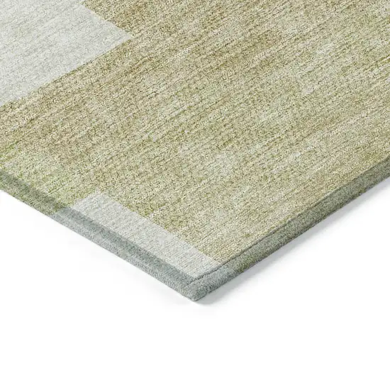 Beige Ivory And Brown Geometric Washable Indoor Outdoor Area Rug Photo 4