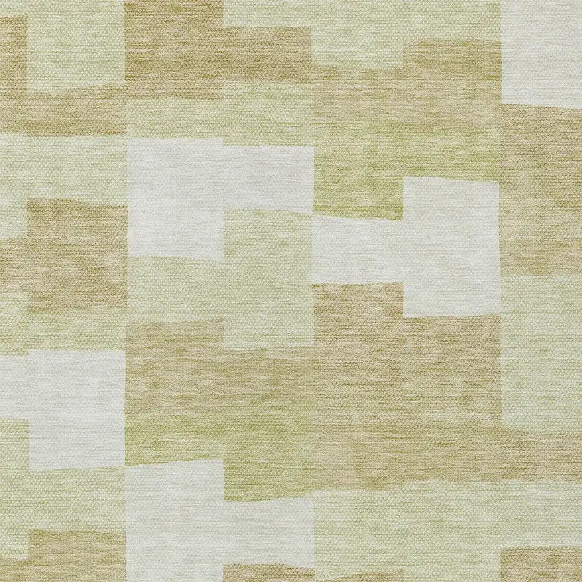 Beige Ivory And Brown Geometric Washable Indoor Outdoor Area Rug Photo 5