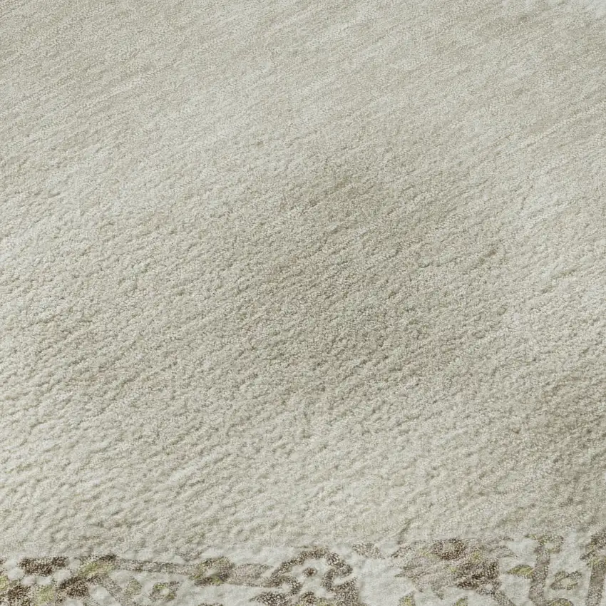 Beige Ivory And Brown Oriental Washable Area Rug With UV Protection Photo 9