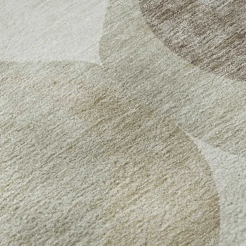 Beige Ivory And Gold Ogee Washable Area Rug With UV Protection Photo 9