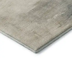 Photo of Beige Ivory And Gray Abstract Washable Area Rug With UV Protection