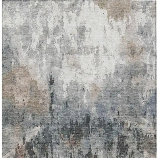 Beige Ivory And Gray Abstract Washable Indoor Outdoor Area Rug Photo 6