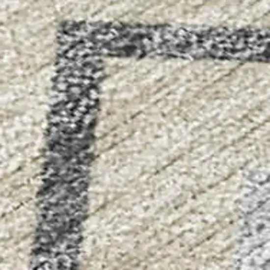 Beige Ivory And Gray Geometric Washable Indoor Outdoor Area Rug Photo 2