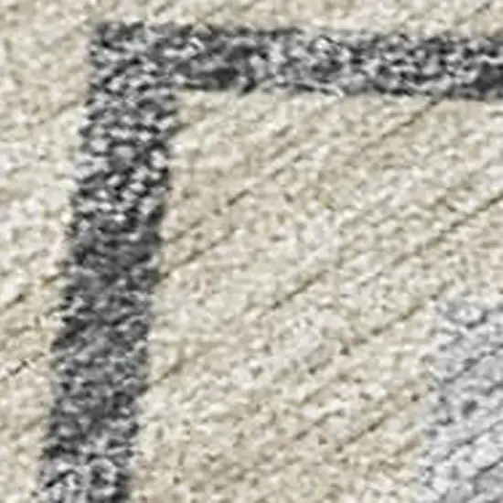 Beige Ivory And Gray Geometric Washable Indoor Outdoor Area Rug Photo 2