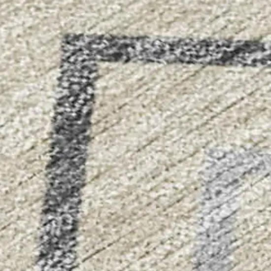 Beige Ivory And Gray Geometric Washable Indoor Outdoor Area Rug Photo 3