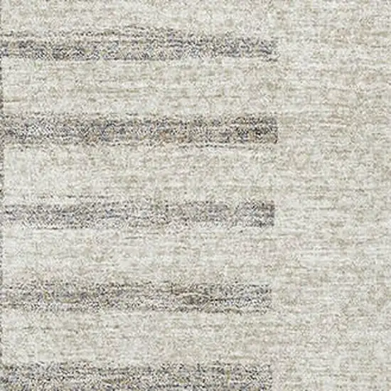 Beige Ivory And Gray Striped Washable Area Rug With UV Protection Photo 2