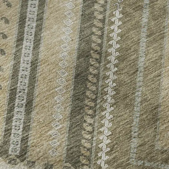 Beige Ivory And Gray Tribal Washable Area Rug With UV Protection Photo 8