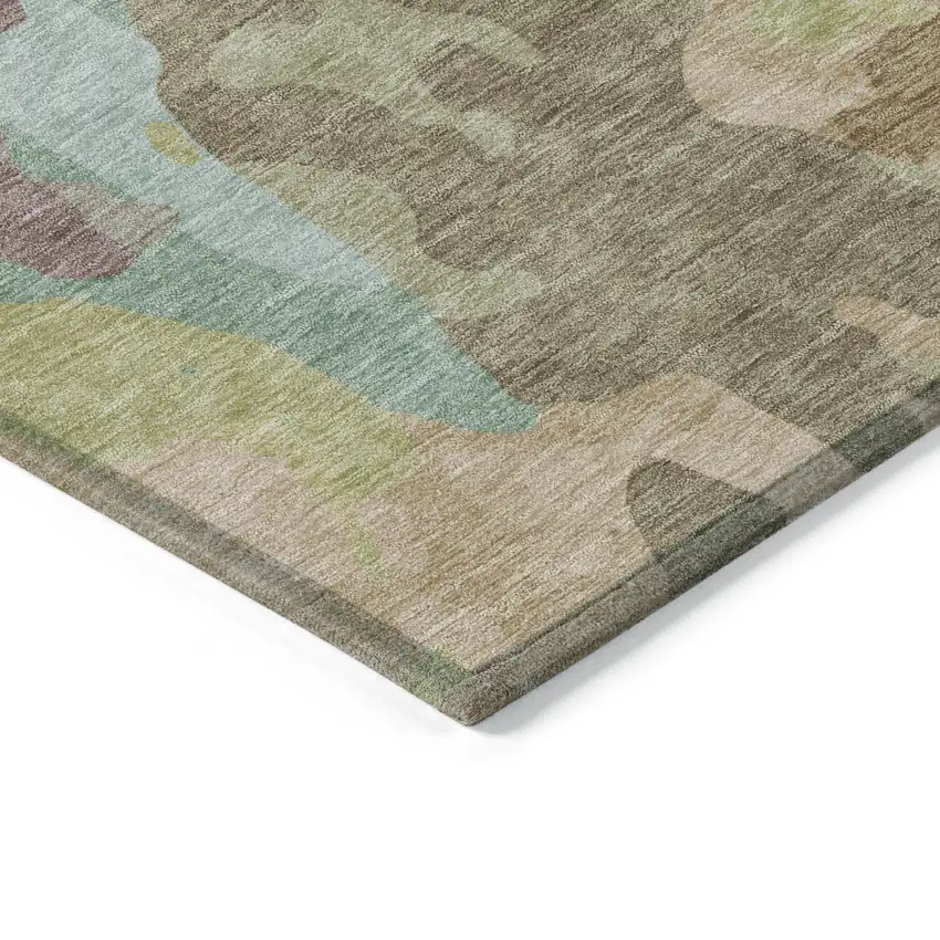 Beige Ivory And Plum Abstract Washable Indoor Outdoor Area Rug Photo 5