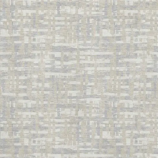 Beige Ivory And Silver Abstract Geometric Washable Area Rug With UV Protection Photo 2