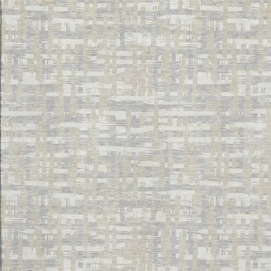 Beige Ivory And Silver Abstract Geometric Washable Area Rug With UV Protection Photo 2