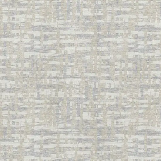 Beige Ivory And Silver Abstract Geometric Washable Area Rug With UV Protection Photo 2