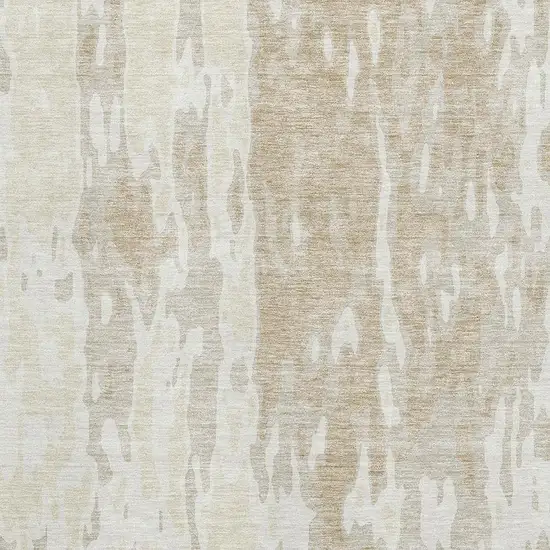 Beige Ivory And Tan Abstract Washable Area Rug With UV Protection Photo 2