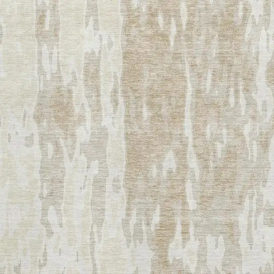 Beige Ivory And Tan Abstract Washable Area Rug With UV Protection Photo 2