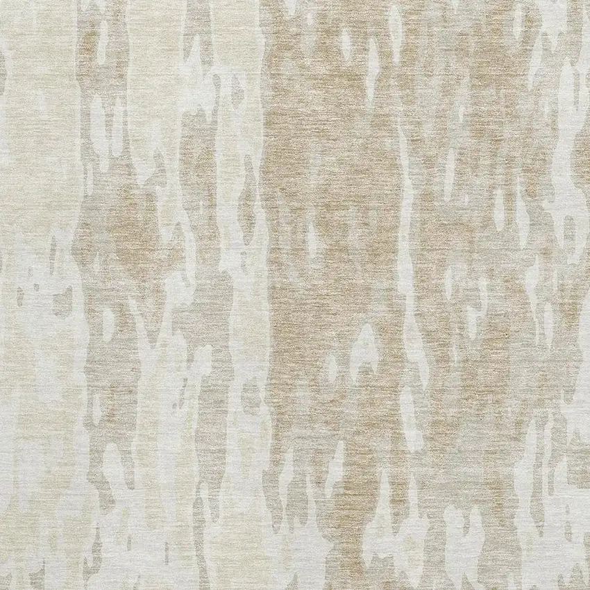 Beige Ivory And Tan Abstract Washable Area Rug With UV Protection Photo 2