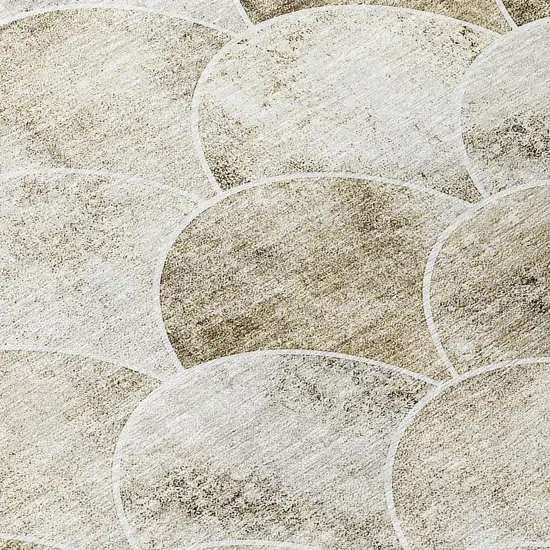 Beige Ivory And Tan Abstract Washable Indoor Outdoor Area Rug Photo 5