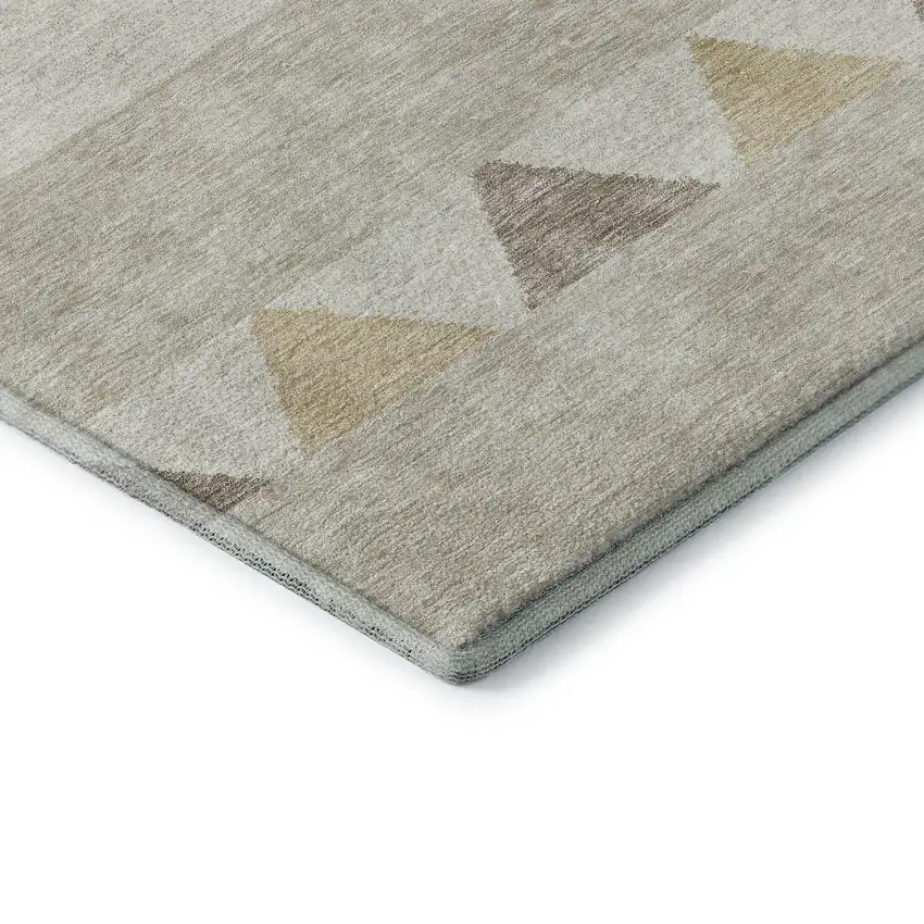 Beige Ivory And Tan Southwestern Washable Area Rug With UV Protection Photo 7