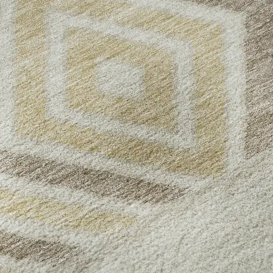 Beige Ivory And Tan Southwestern Washable Area Rug With UV Protection Photo 9