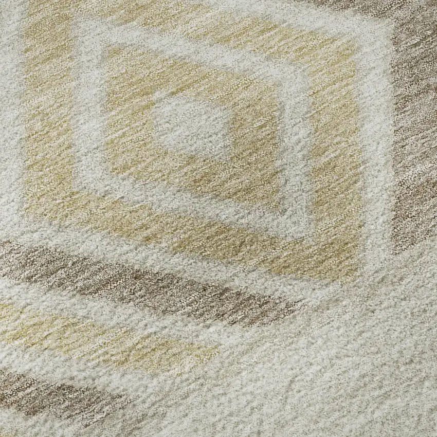 Beige Ivory And Tan Southwestern Washable Area Rug With UV Protection Photo 9