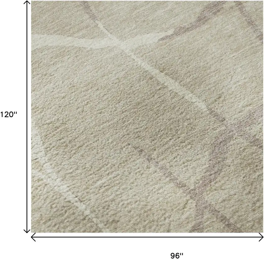 Beige Ivory And Taupe Abstract Geometric Washable Area Rug With UV Protection Photo 9