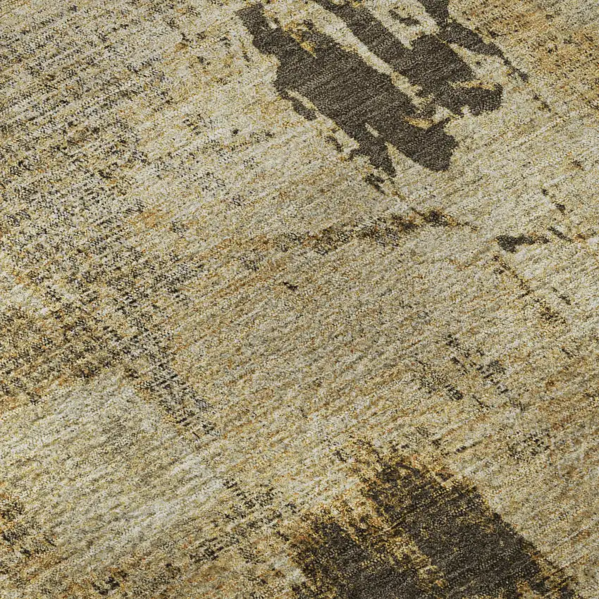 Beige Ivory And Taupe Abstract Washable Area Rug With UV Protection Photo 7